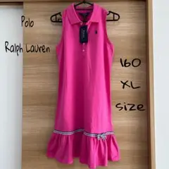タグ付未使用✨ポロラルフローレン　ノースリーブ　ワンピース　160 XL ピンク
