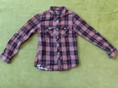 150cm チェック 長袖シャツ AZUL by moussy