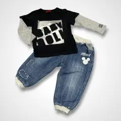 【BABYDOLL 】ベビードール ロンT＋デニムパンツ 上下セット 90cm