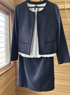 9号ネイビー ツイード ジャケット スカート セットセレモニースーツ卒業式入学式