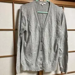 ユニクロ　綿100%ニットカーディガン　グレー　XL