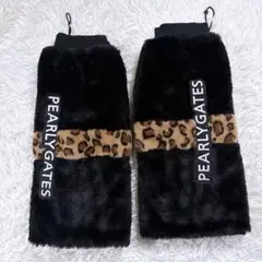 極美品⭐️パーリーゲイツ　レッグウォーマー　ファー　レオパード柄　ゴルフ
