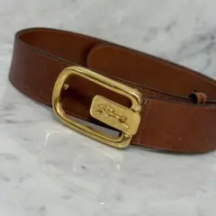 90s OLD Longchamp ロンシャン ベルト 本革 レザー ブラウン