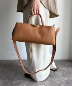 DouDou ドゥドゥ購入【WEB限定】ワイドスクエアバッグ　ブラウンのサムネイル