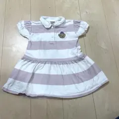 プティマイン ピンク ポロワンピース　くま　90