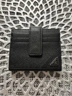 【良品】PRADA プラダ 二つ折り財布　本革レザー　黒