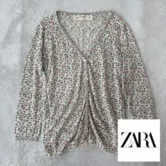ZARA ZARAKNIT レディース L 花柄 ニットカーディガン 新品⭐︎のサムネイル