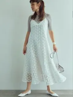 美品 2点セット マイストラーダ　5部袖リブニット　キャミワンピセット