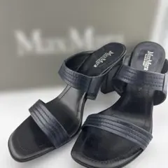 MaxMara スムースレザーサンダル 36.5 イタリア製 ネイビーのサムネイル
