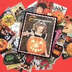 ハロウィンコラージュ素材　オリジナル　ダイカット　ジャンクジャーナル