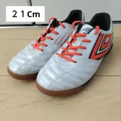 UMBRO　アンブロ　フットサルシューズ ホワイト オレンジ　21cmのサムネイル