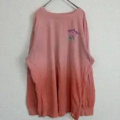 EXIST ピンクグラデーション 長袖Tシャツ【XL】古着 即購入◎