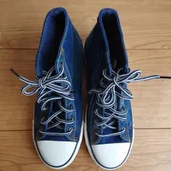 デニム生地 ハイカットスニーカー　コンバース風