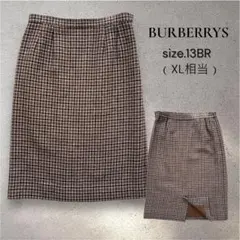 BURBERRYS チェック柄 ウールスカート XL 大きいサイズ キュプラ裏地