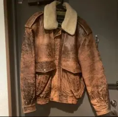 【vintage】ブラウンレザー　ボンバージャケット　レザージャケット