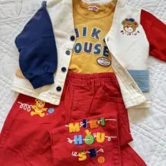 ミキハウス　レトロ　カーディガン　トレーナー　パンツ　長ズボン　プッチー　くま