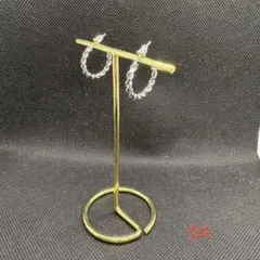 ツイストデザイン シルバーフープピアス 約3cm