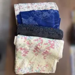 小紋4点セット 多色 花柄