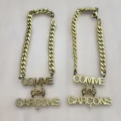 コムデギャルソン ゴールド　チョーカー　ロゴ　チェーン　アクセサリー