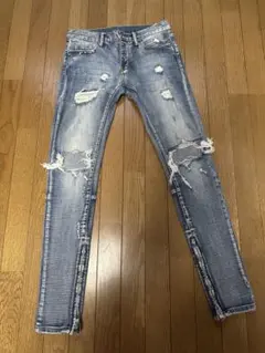 mnmlスキニーデニム　ダメージ　ブルーのサムネイル