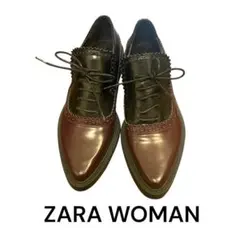 ZARA WOMAN ザラ　ポインテッド　トラッドシューズ　レースアップ　36