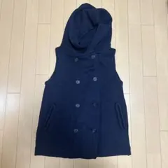 Mao made フード付きダブルボタンニットベストのサムネイル