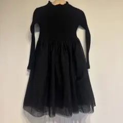 Lycée mine ブラックチュール長袖ワンピース