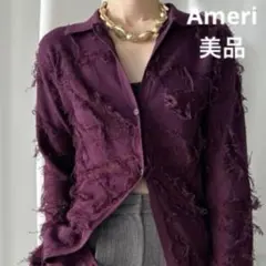 美品★Ameri★UND LIKE DAMAGE KNIT TOP★カーディガンのサムネイル