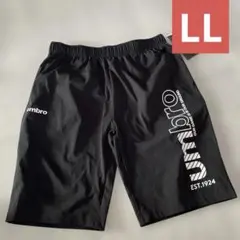 新品umbro アンブロ　黒　ハーフパンツ 接触冷感　速乾　ストレッチ　LL