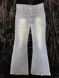 ブーツカットデニム・フレアデニム　ライトブルー