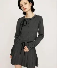 SLY ニット プリーツ スカート 秋服 冬服 グレー