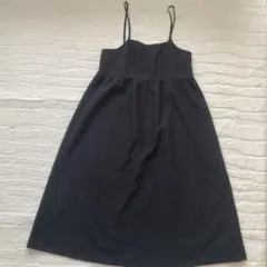 キャミワンピース エンボス柄ロング黒ブラック
