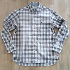 美品★クロコダイル★チェック柄 長袖シャツ Mサイズ