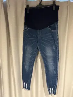 ダメージデニムブルー マタニティパンツ