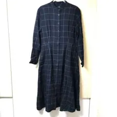 チェックシャツワンピース長袖