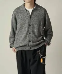 Lui's ルイス　撚杢 ニットシャツカーディガン