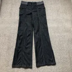 ETERNOBELLEZZAダークデニム ワイドレッグパンツ38