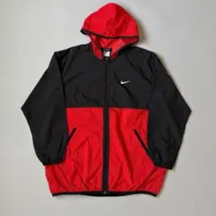 【美品】NIKE ナイキ　ナイロンジャケット 古着　切り替えデザイン フーディー