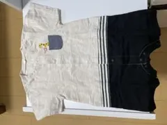 ボタン付きストライプロンパース 90cm