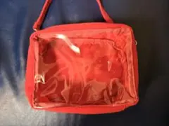 赤い透明ポーチ 約20cm x 14cm ぬい活