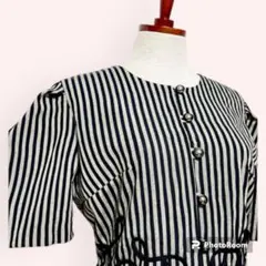 vintageヴィンテージワンピースレイヤード風ストライプレトロUSA海外古着