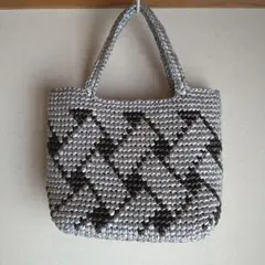 ハンドメイド　手提げかご風バッグ　中型