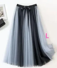 レディース　プリーツスカート　エレガント　韓国　カラーブロック　　Lサイズ