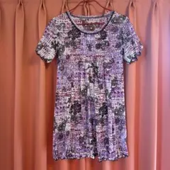 HIROKO BIS 花柄シアーチュールチュニック 半袖 パープル系のサムネイル