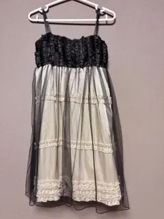 ANAPキャミワンピース 黒/アイボリー