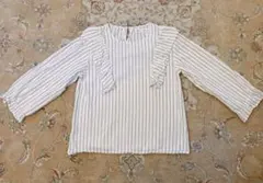 ZARA KIDS ストライプ フリル長袖シャツ 13-14歳