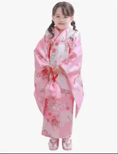 着物 七五三 京越 桃色桜鞠 ピンク 巾着付き