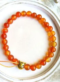 9371 カーネリアン 猫ちゃん ブレスレット 16 cm
