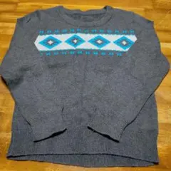 グレー ダイヤモンド柄 セーター