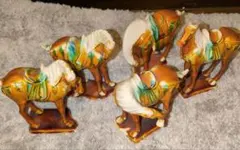 陶器　馬　アンティーク雑貨　置物　5体